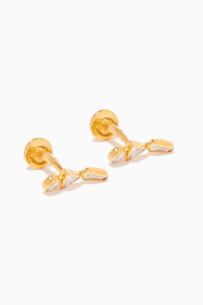 Geo Gold-Plated Cufflinks in Sterling Silver