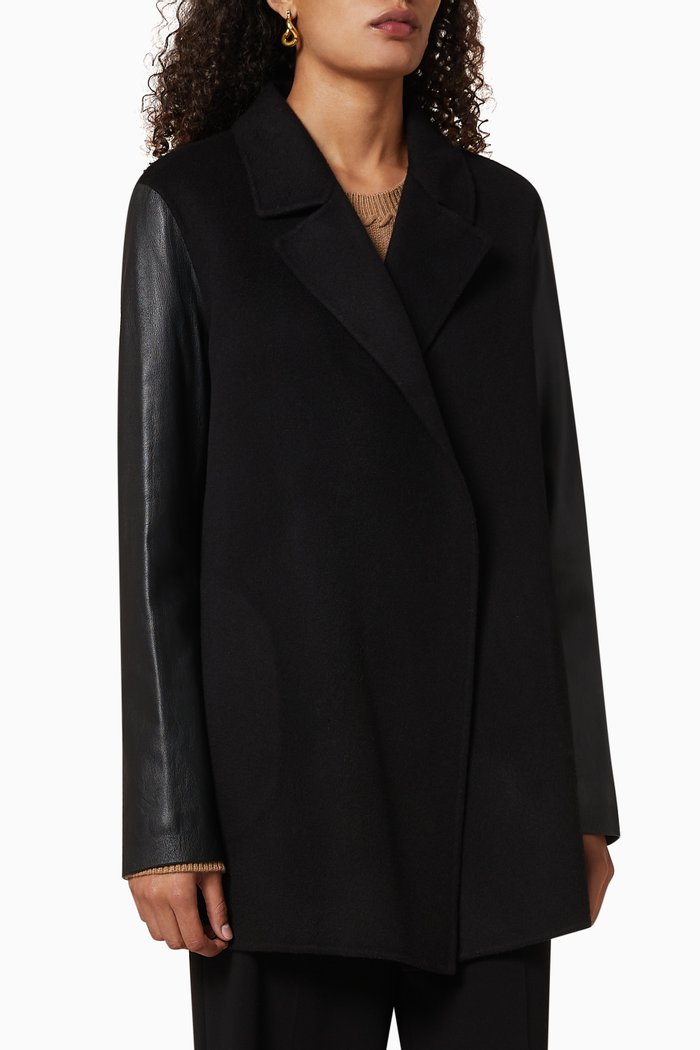 

Clairene Double-Face Wool-Cashmere Jacket, Black