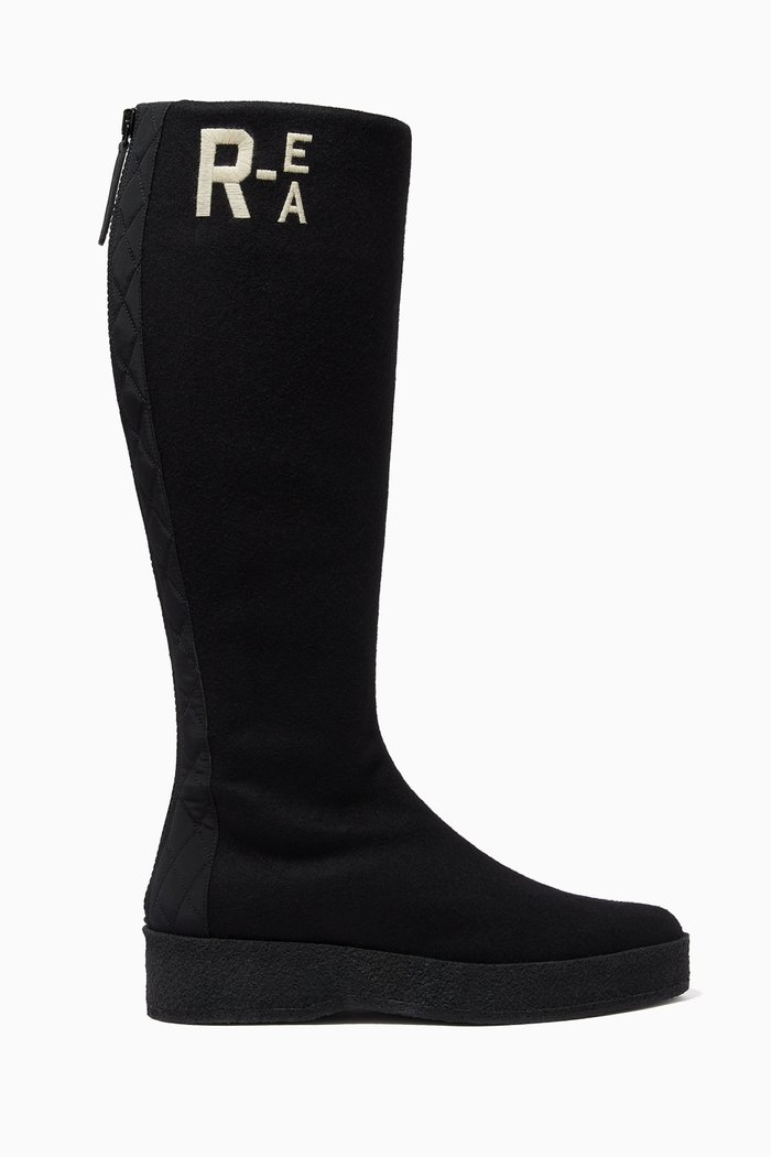 Sustainable R-EA Boots in Wool, Black