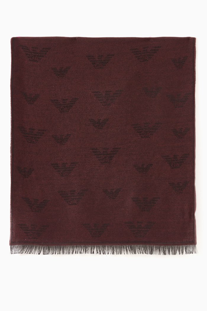 

Eagle Monogram Scarf in Wool, Red