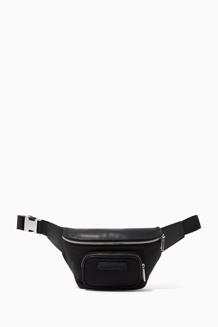 

Logo Tag Leatherette Belt Bag, Black