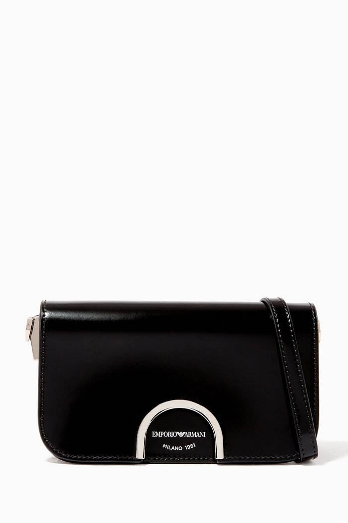 

Lisa Mini Crossbody Bag in Brushed Leather, Black