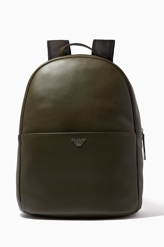 

EA Eagle Backpack in Saffiano Leather, Neutral