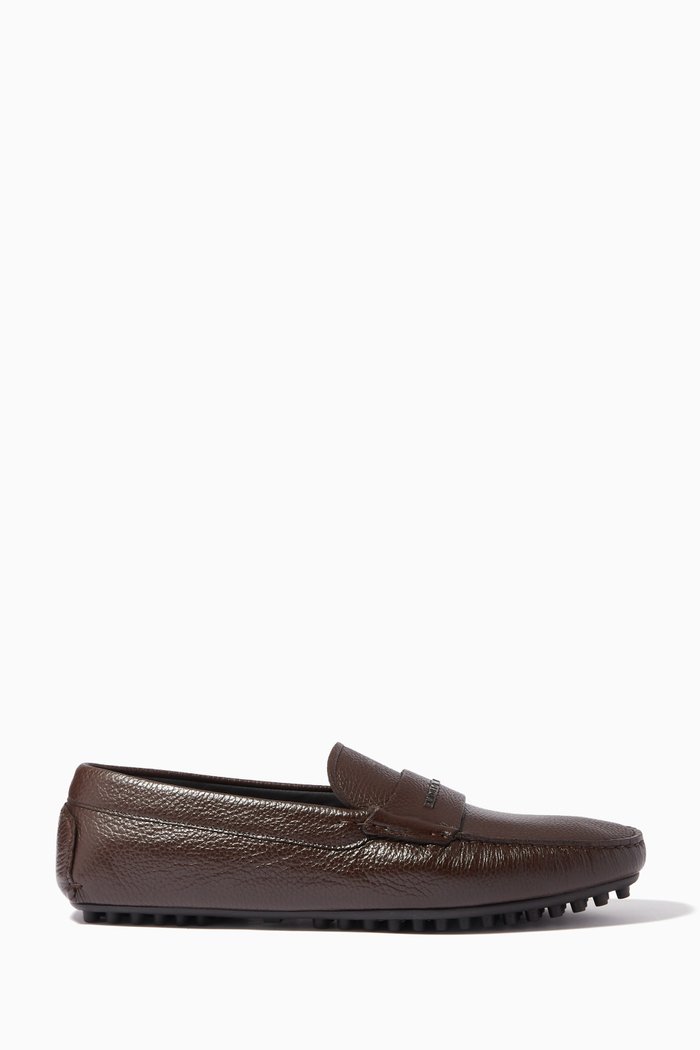 Driver Moccasins in Leather, Brown