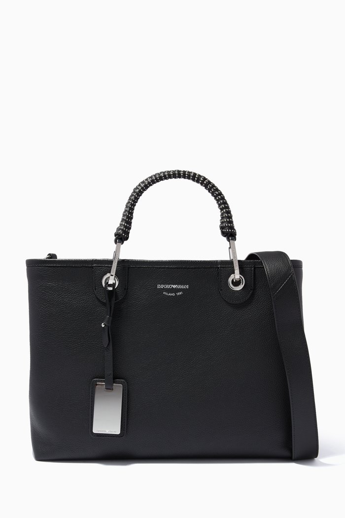 

My EA Tote Bag in Leather, Black
