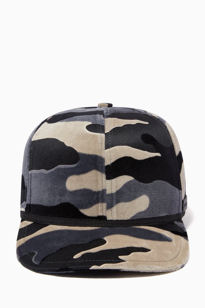

Camo Velveteen Baseball Cap, Blue