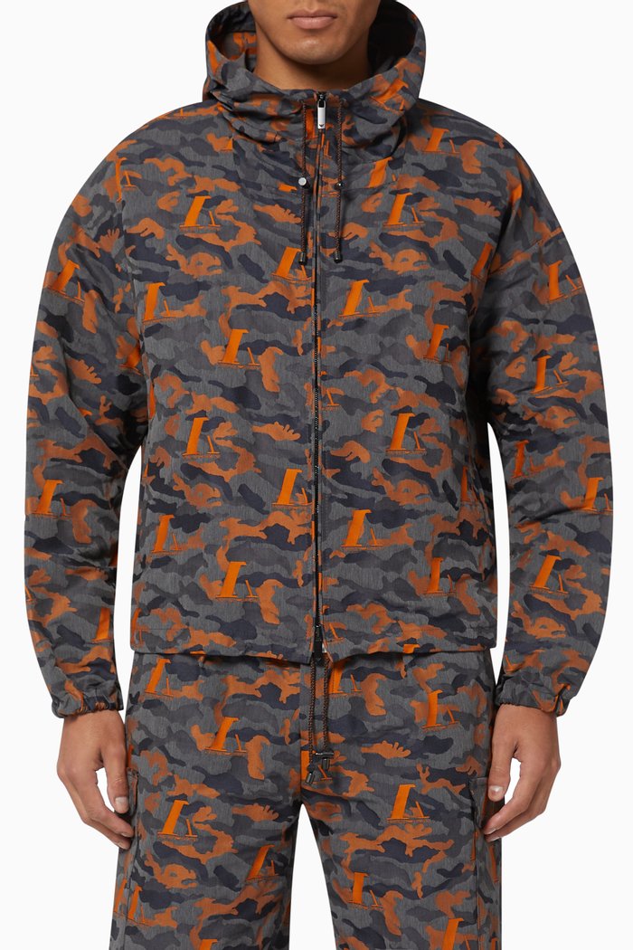 

Camo Jacquard Windbreaker, Orange