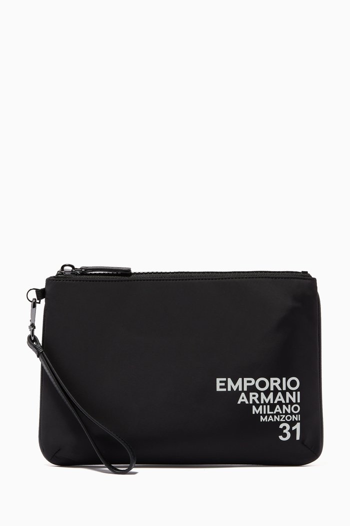 

EA Milano Travel Pouch in Nylon, Black