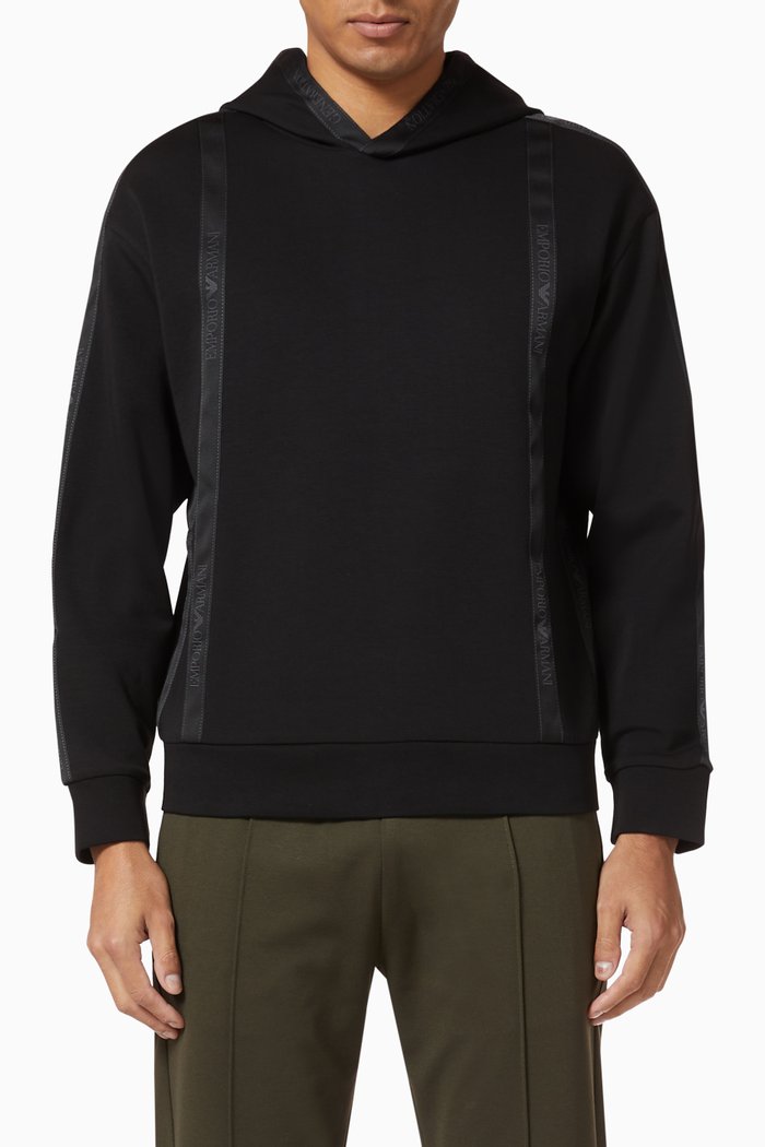 

EA Tape Hooded Jersey Sweatshirt, Black