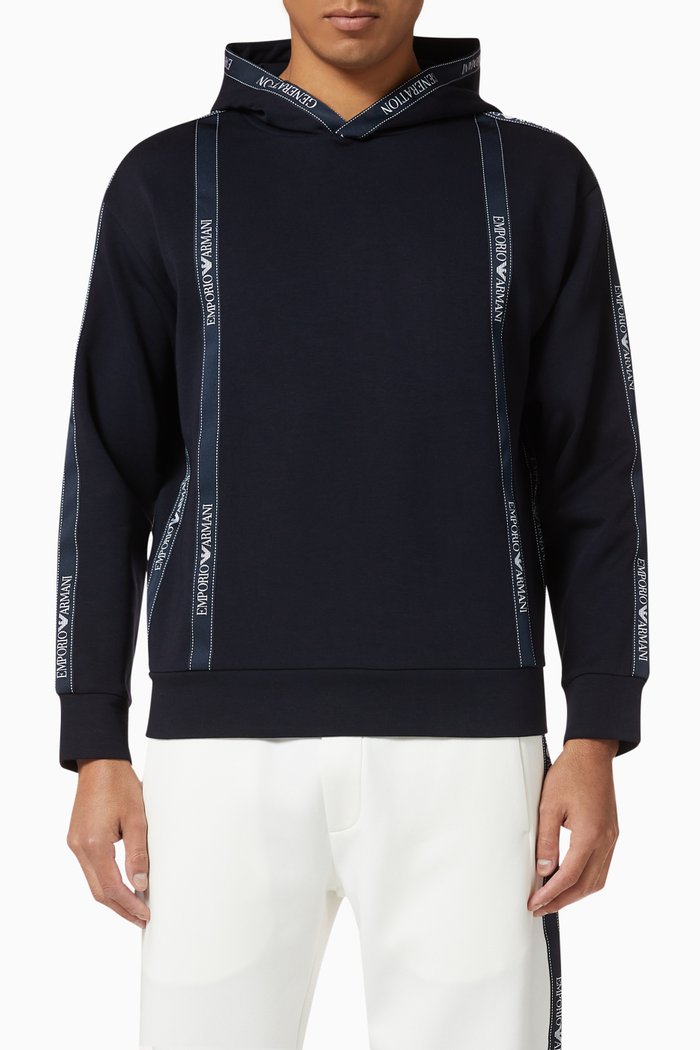 

EA Tape Hooded Jersey Sweatshirt, Blue