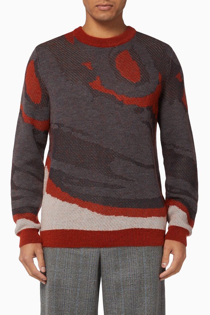 

Fantasy Jacquard Sweater, Orange
