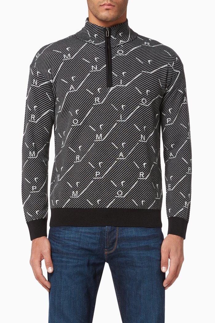 

EA Jacquard Knit Sweater, Black