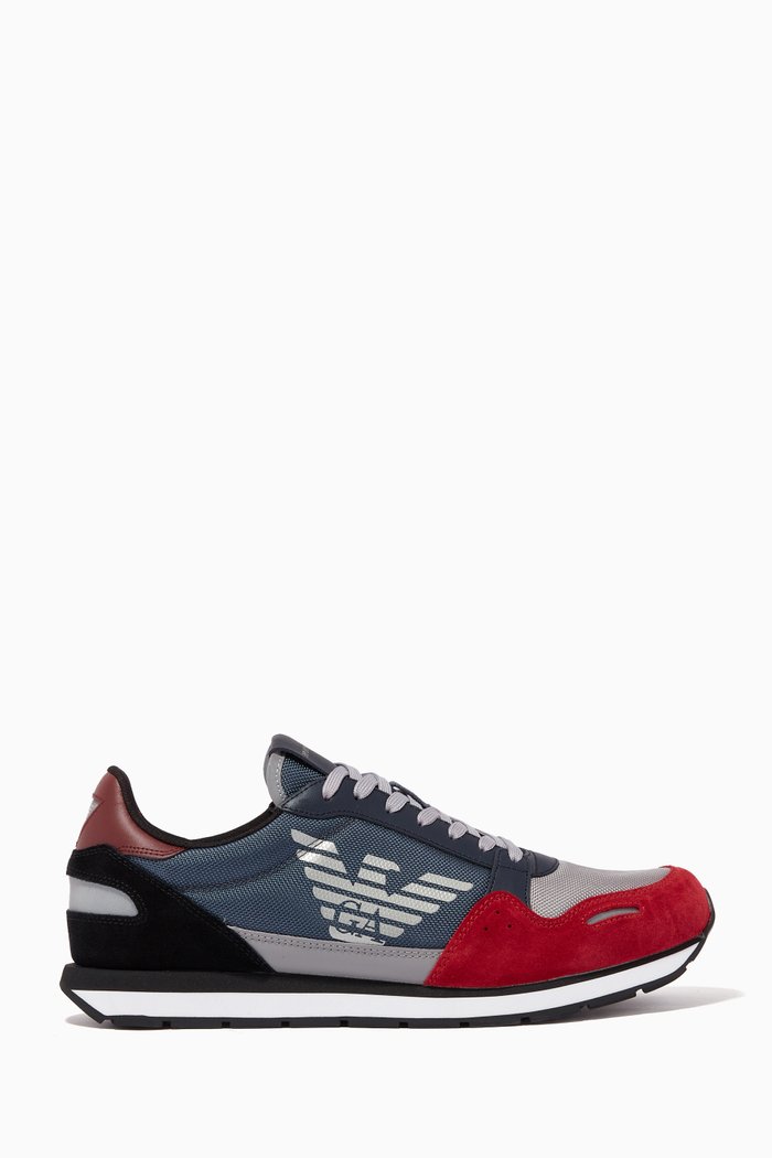 

Suede & Cordura Sneakers, Red