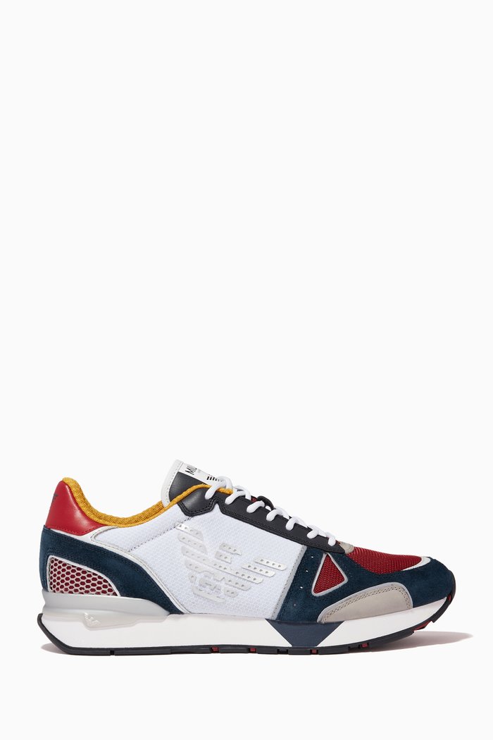 

Cordura & Bovine Leather Sneakers, Blue