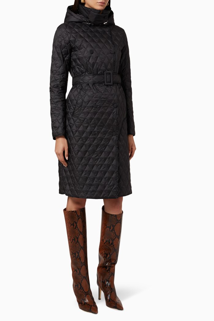 

Quilted Trench Coat, Black