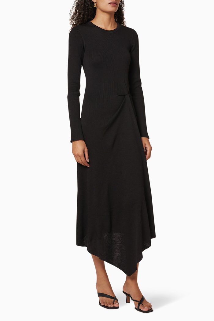 

Twisted Rib Tuck Dress, Black