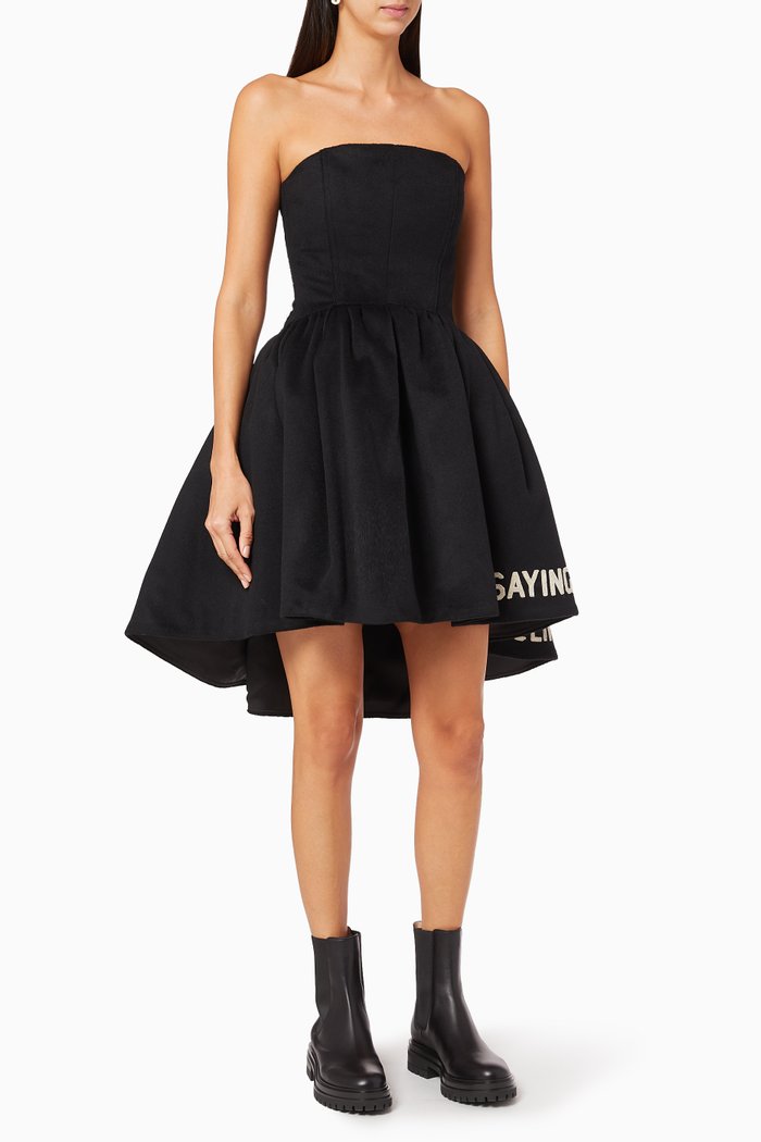 

Sustainable Quote Wool Dress, Black
