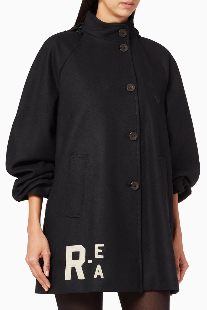 

Sustainable R-EA Wool Coat, Black