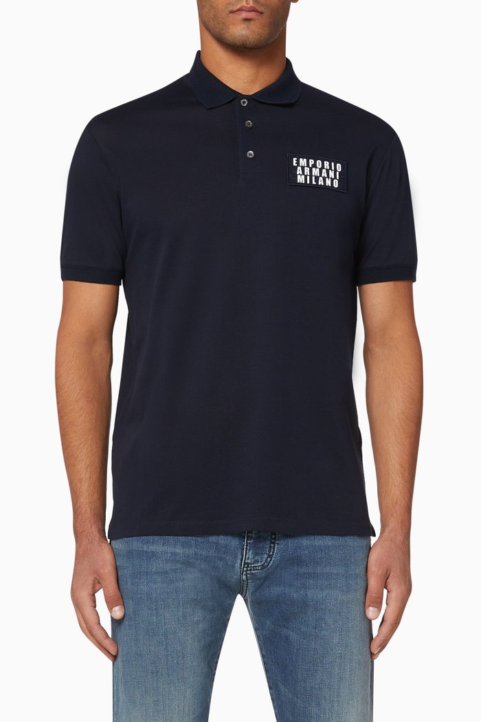 EA Milano Cotton Polo Shirt, Blue