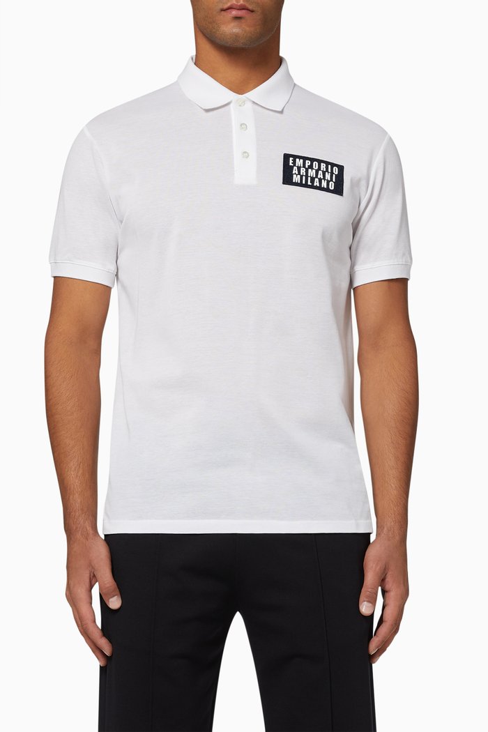 

EA Milano Cotton Polo Shirt, White