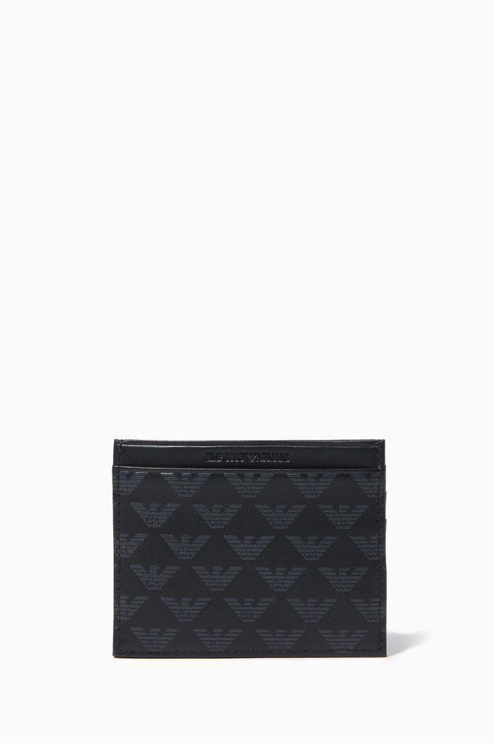 

Eagle Monogram Card Holder, Black