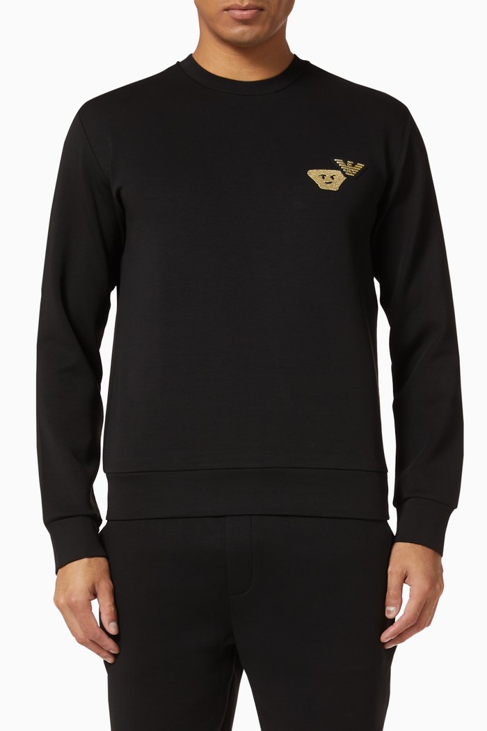 

EA Eagle & Emoji Patch Sweatshirt, Black