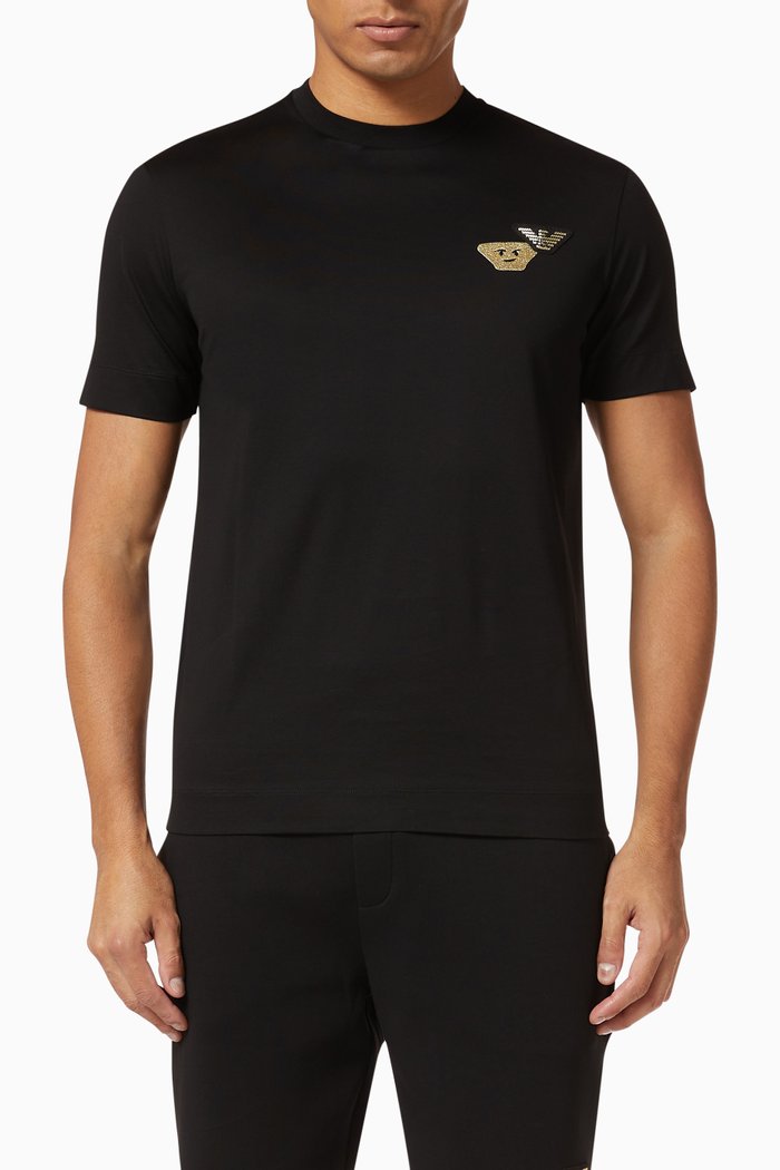 

GA Eagle & Emoji Jersey T-Shirt, Black