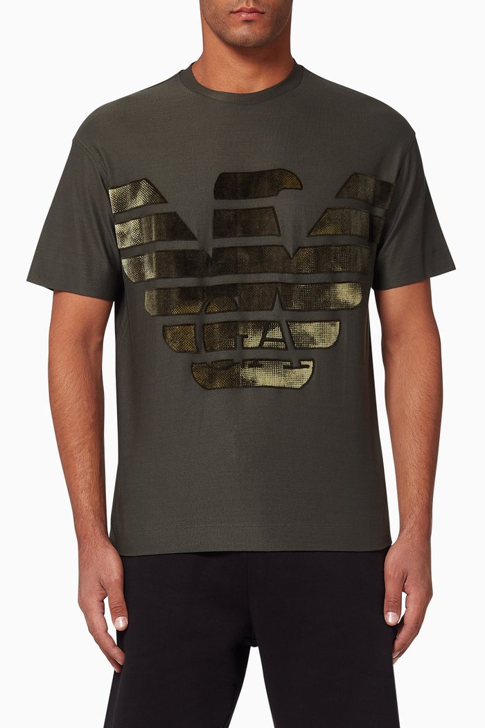 

EA Macro Watercolour Jersey T-Shirt, Green