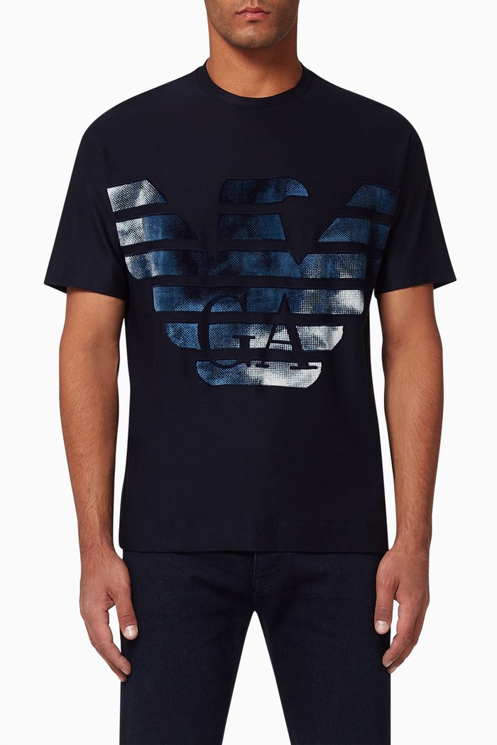 

EA Macro Watercolour Jersey T-Shirt, Blue