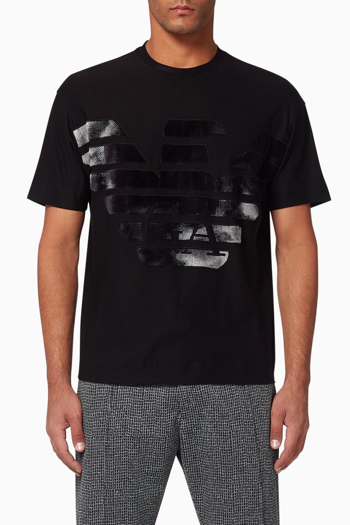 

EA Macro Watercolour Jersey T-Shirt, Black