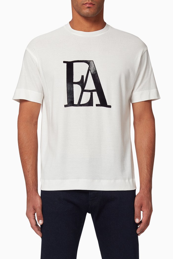 

EA Macro Watercolour Jersey T-Shirt, White