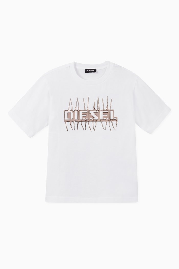 

Stitches Logo Cotton Jersey T-Shirt, White
