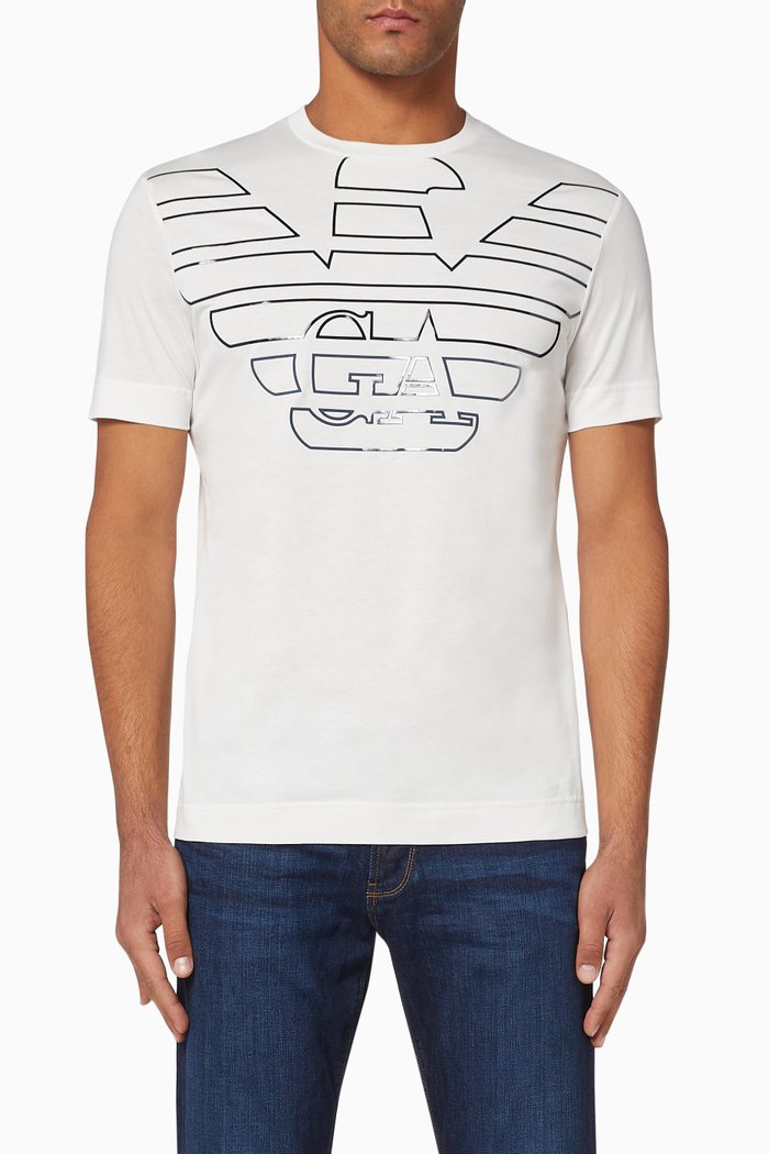 

EA Macro Stencil Eagle Jersey T-Shirt, White
