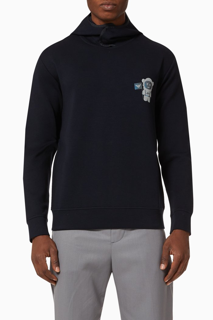 

Space Manga Bear Jersey Sweatshirt, Blue