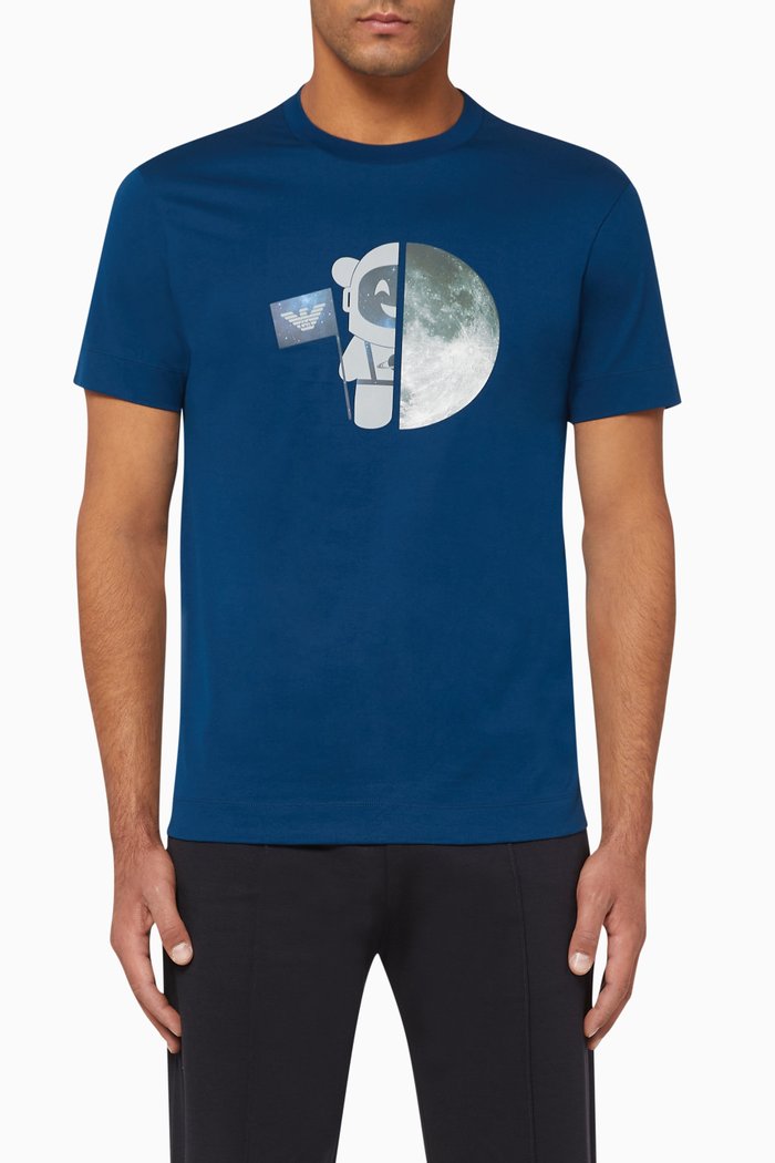 

Manga Bear Astronaut Jersey T-Shirt, Blue