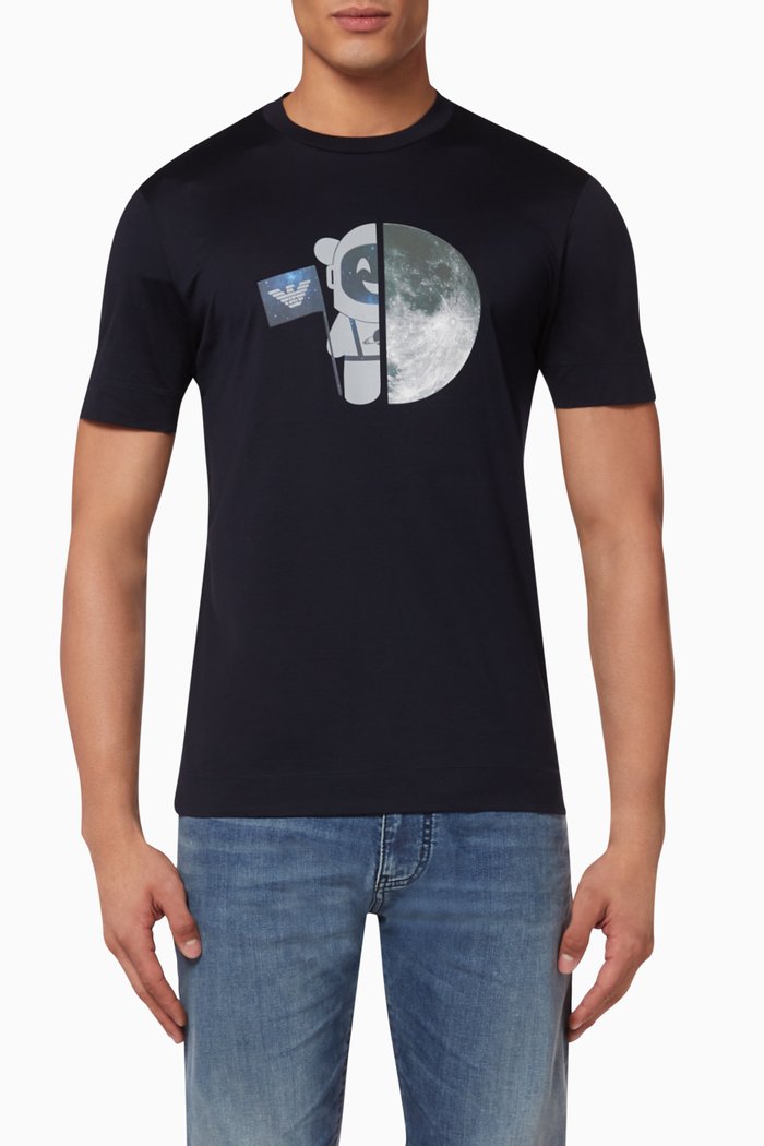 

Manga Bear Astronaut Jersey T-Shirt, Blue