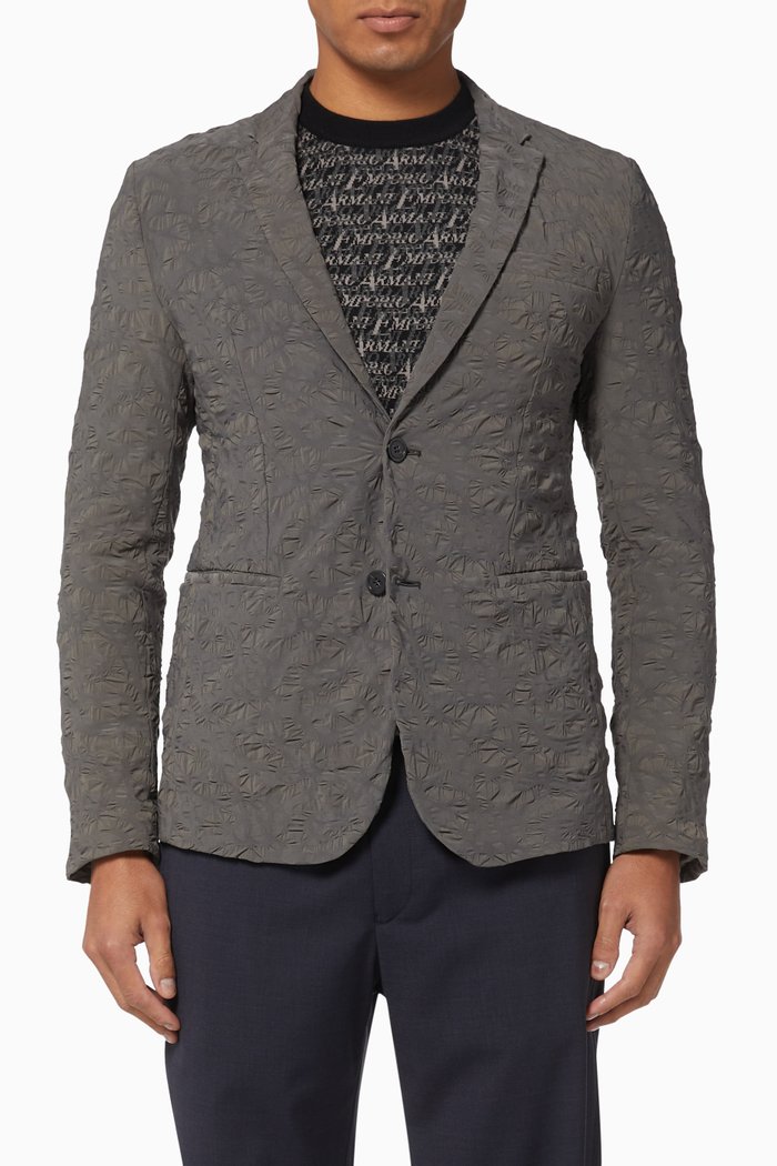 

Seersucker Nylon Blazer, Green
