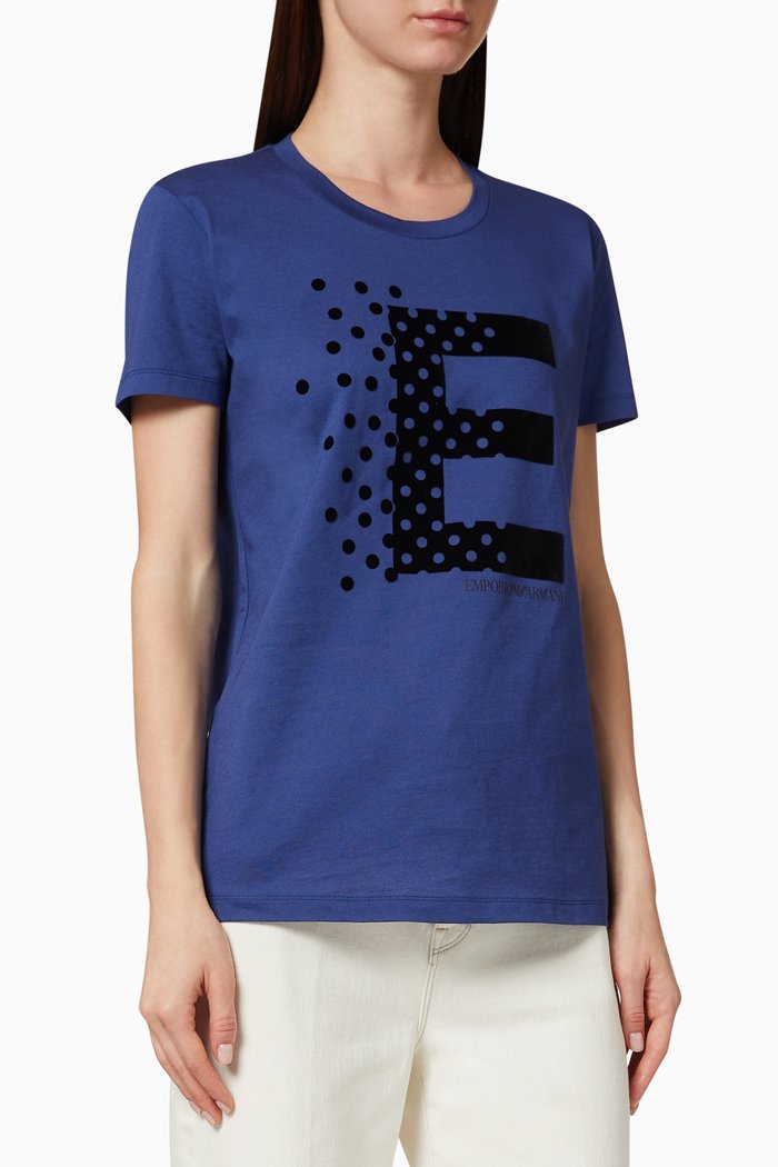 

EA Macro Eagle Flocked Logo Jersey T-Shirt, Blue