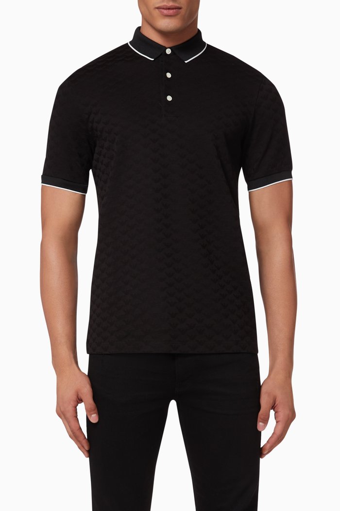 

EA Jacquard Polo T-Shirt, Black