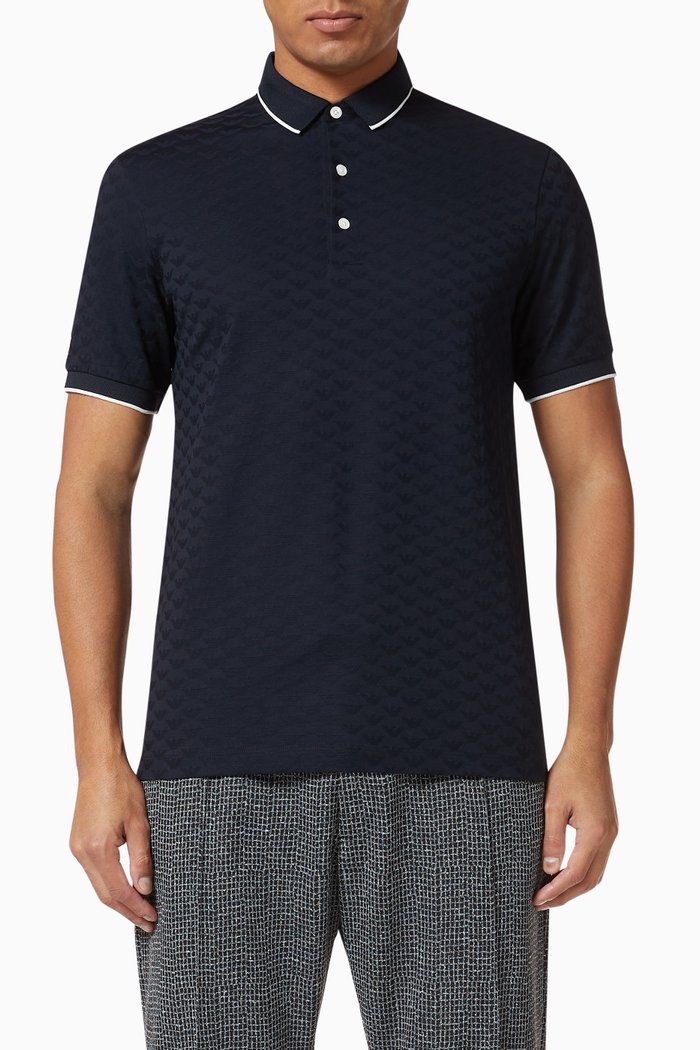 EA Jacquard Polo T-Shirt, Blue