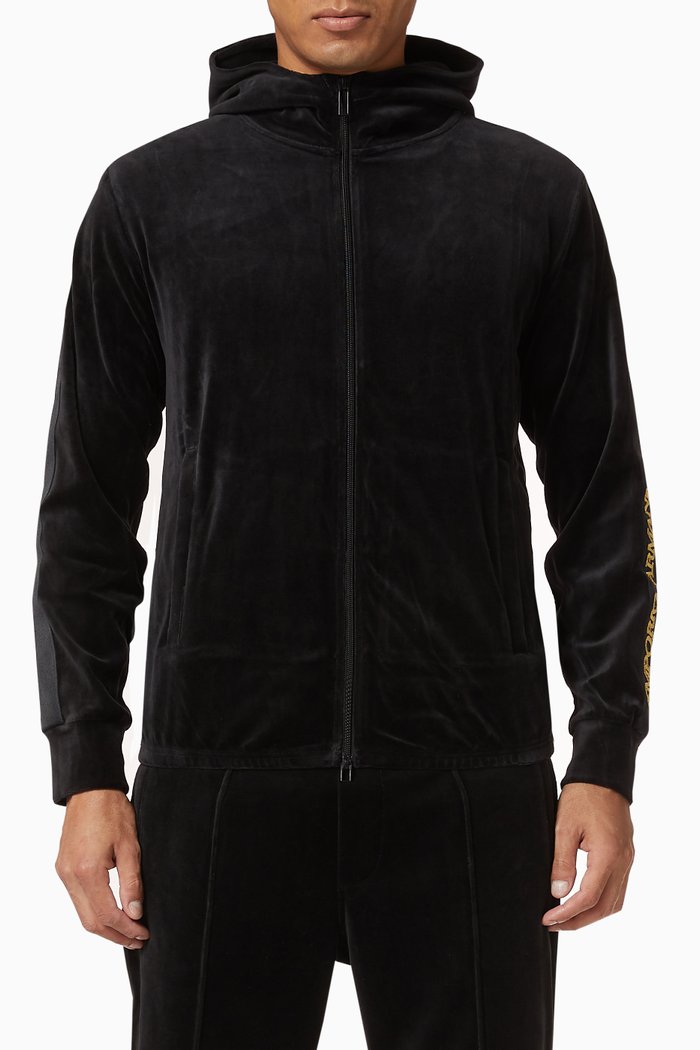 

EA Tape Chenille Hooded Sweatshirt, Black