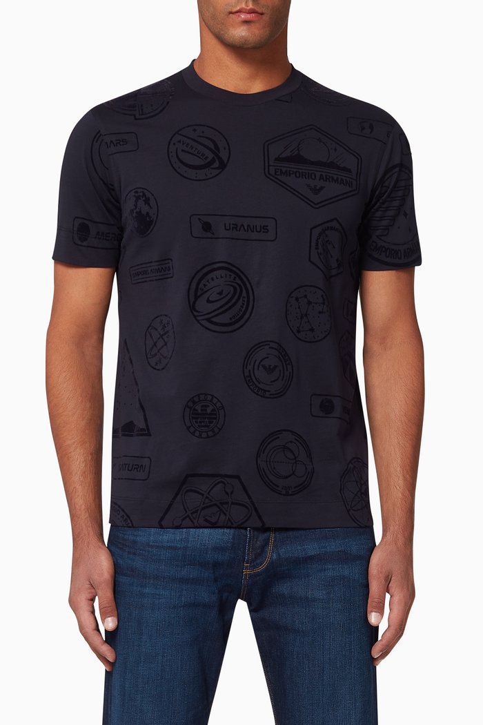 

Space Badges Jersey T-Shirt, Blue