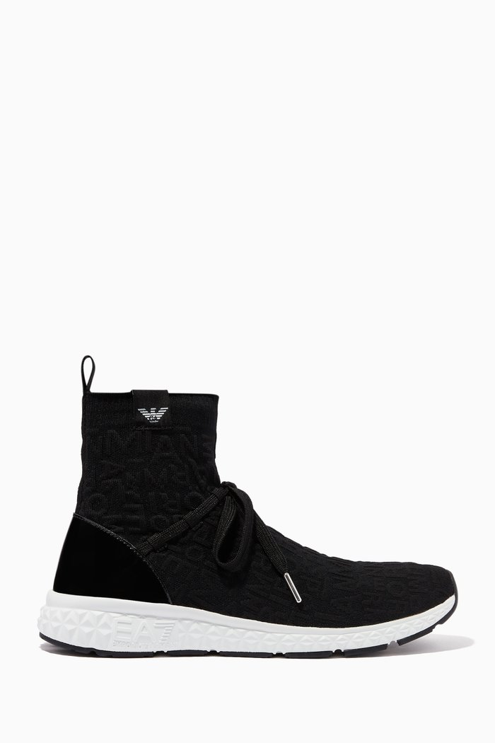

Logo Debossed Sock Liner Sneakers, Black