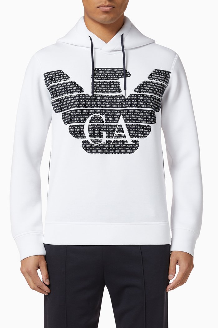 

Macro Eagle Hooded Sweatshirt, White