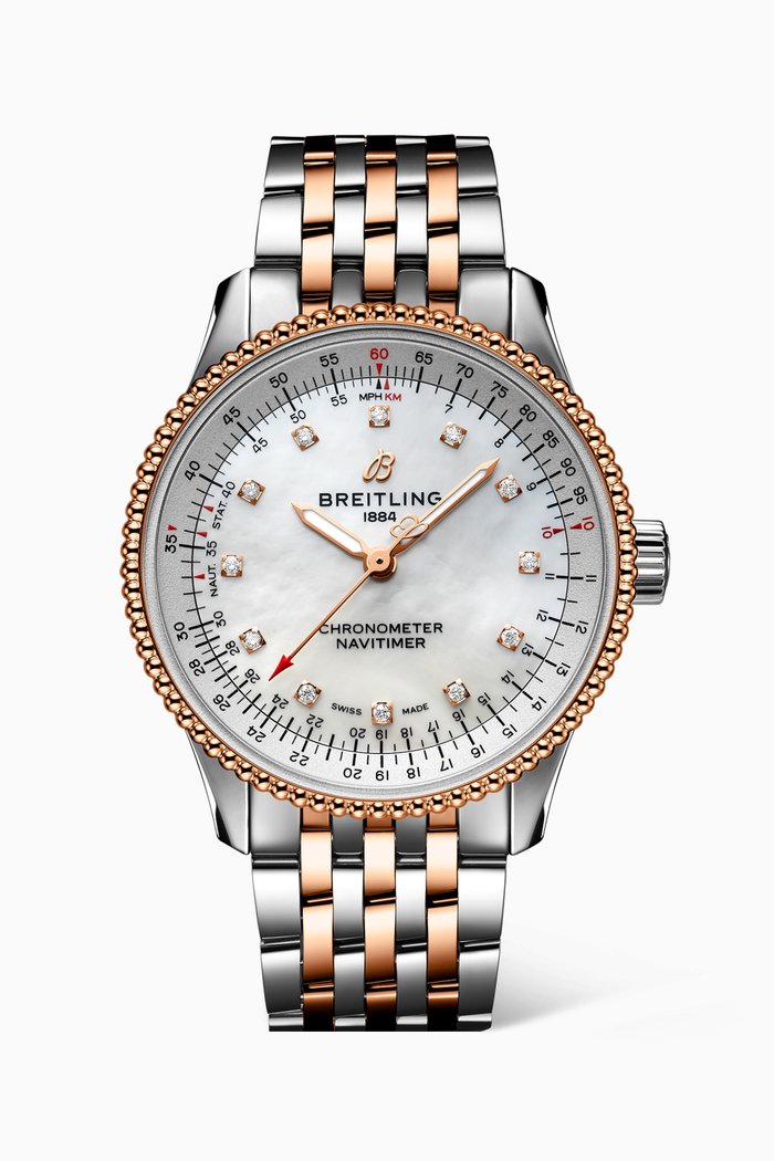 Navitimer Automatic 35 with 18kt Red Gold & Diamonds, White