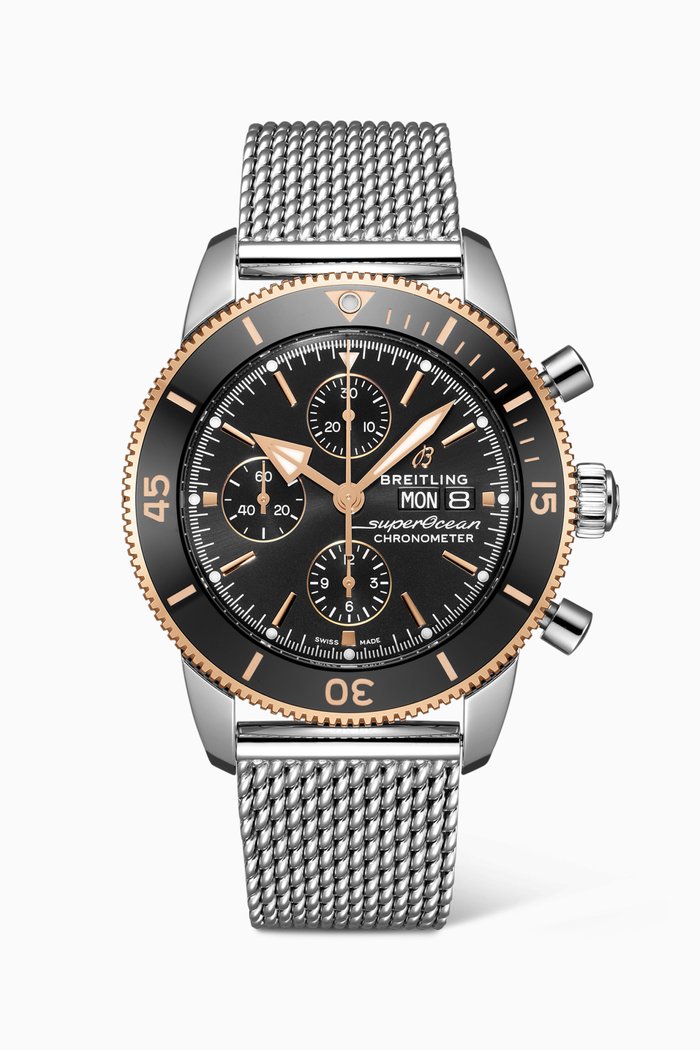 

Superocean Heritage Chronograph 44 wth 18kt Red Gold, Black