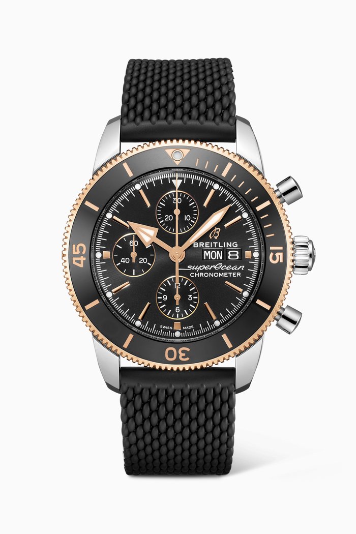 

Superocean Heritage Chronograph 44 wth 18kt Red Gold, Black
