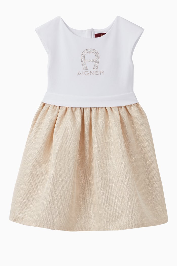 

Embellished Logo T-Shirt Dress, White