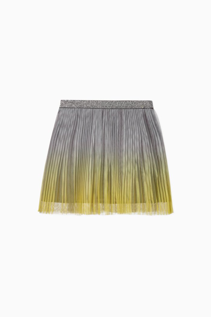 

Pleated Ombre Tulle Skirt, Grey