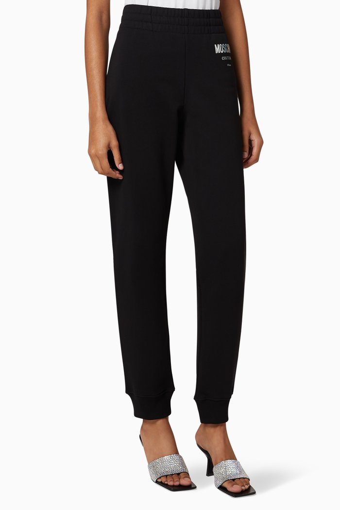 

Holographic Logo Cotton Jogging Pants, Black